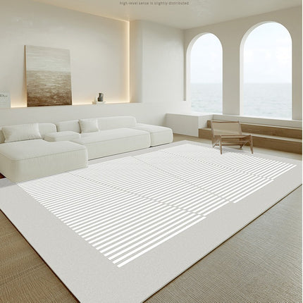 Rugs-Soft Indoor Modern Area Rug Cream Style Living Room Rug Simple Geometric Carpets for Bedroom Home Decor Carpet