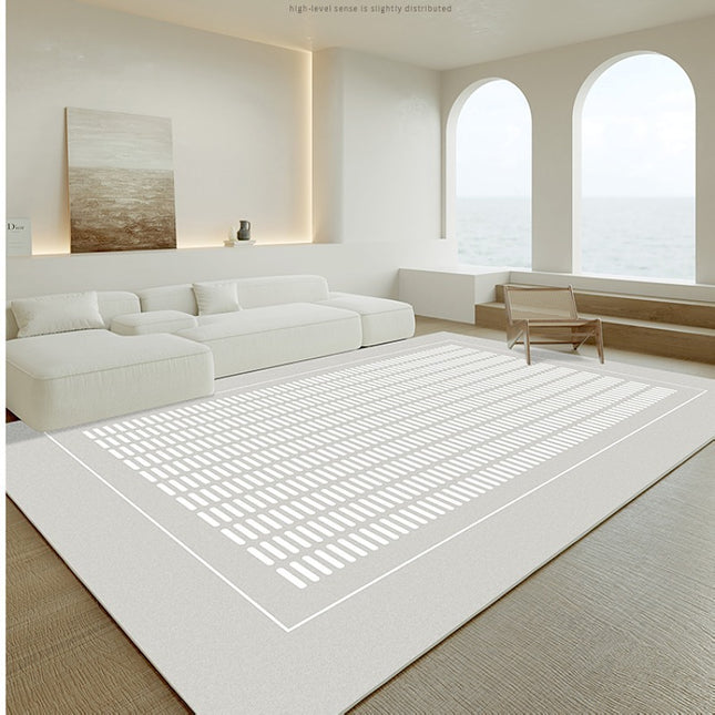 Rugs-Soft Moderner Teppich für den Innenbereich, cremefarbener Wohnzimmerteppich, einfache geometrische Teppiche für Schlafzimmer, Heimdekoration, Teppich