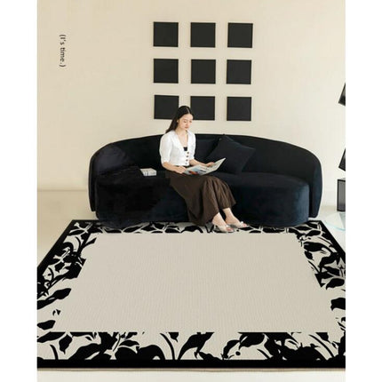 Large Floor Rugs,Carpets for Bedroom Beige And Black Area Rug Washable Accent Rugs Non-Slip Soft Rugs And Carpet for Living Room Sofa