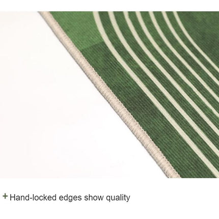 Modern Green Area Rug for Bedroom Living Room Geometric Lines Abstract Non-Slip Washable Rugs Home Decor Carpets