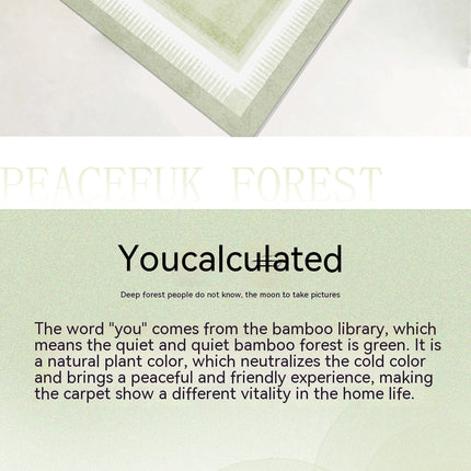 Living Room Bedroom Green Area Rug Non-Slip Modern Rugs Abstract Lines Carpets for Indoor Home Decor Indoor Carpet
