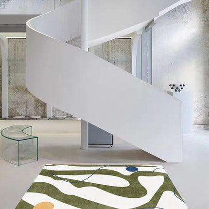 Contemporary Art Simple Machine Washable Area Rug for Living Room Large Floor Rugs Carpet for Bedroom Dining Room Office Carpets Decor