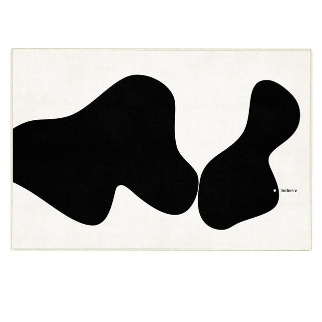 Black And White Minimalist Living Room Bedroom Area Rug Modern Art Carpet - Abstract Art Carpets Rugs Large