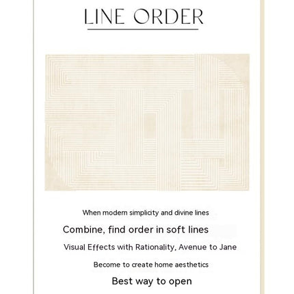Minimalist Lines Geometric Rugs,Cream Style Large Floor Carpets Washable Soft Area Rug for Living Room Bedroom Dining Office Indoor Carpet
