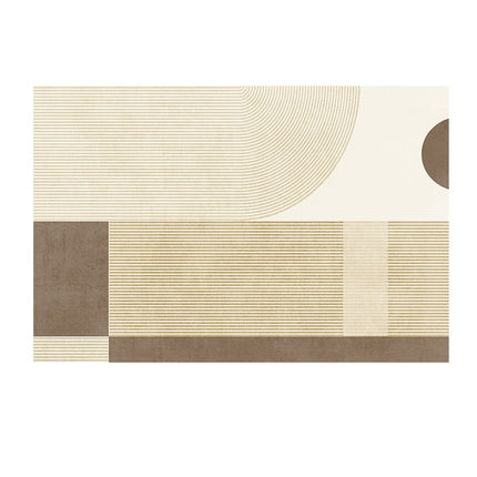 Lines Geometric Area Rug Modern Cream Indoor Non-Slip Rugs for Living Room Bedroom Kitchen Dining Room Home Office Floor Carpet