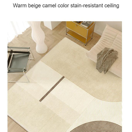 Lines Geometric Area Rug Modern Cream Indoor Non-Slip Rugs for Living Room Bedroom Kitchen Dining Room Home Office Floor Carpet