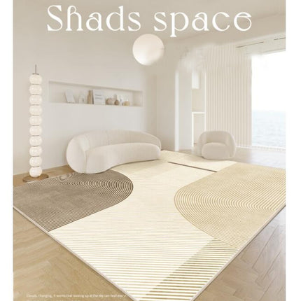 Lines Geometric Area Rug Modern Cream Indoor Non-Slip Rugs for Living Room Bedroom Kitchen Dining Room Home Office Floor Carpet