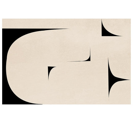 Teppich Beige, große Bodenteppiche, waschbare Kunstteppiche, rutschfester, ultraweicher geometrischer Teppich für Wohnzimmer, Schlafzimmer, Büro, Heimdekoration