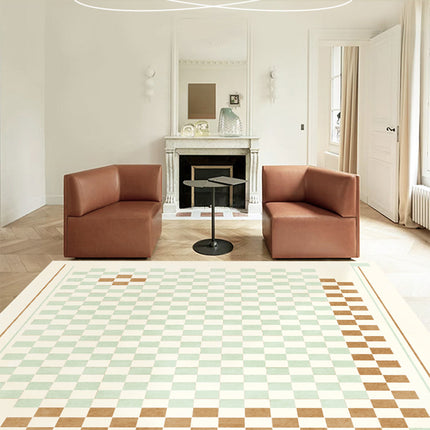 Checkered Area Rug Soft Low Pile Large Floor Rugs Modern Minimalist Carpets Washable Indoor Rugs,Carpet for Living Room Kitchen
