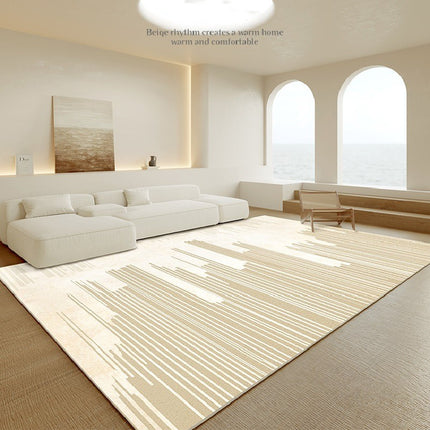 Grands tapis de sol géométriques modernes, lavables en crème, pour chambre à coucher, salon contemporain, antidérapants, pour salle à manger
