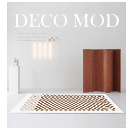 Checkered Area Rug Modern Minimalist Carpets Washable Indoor Rugs,Carpet for Living Room Kitchen