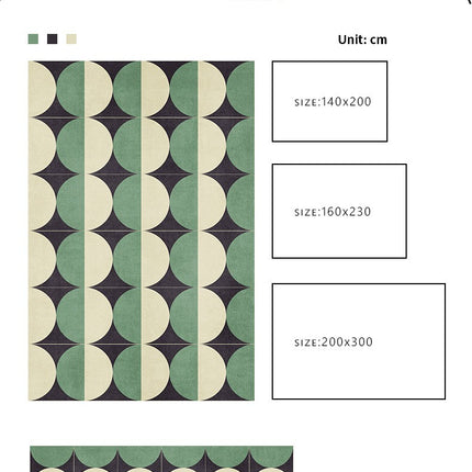 Green Area Rug Non-Slip Modern Rugs Abstract Carpets for Indoor Home Decor Living Room Carpet