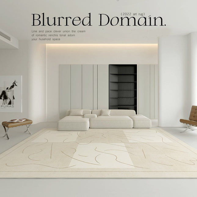 Grand tapis crème pour salon, tapis de sol, décoration de maison, tapis géométrique