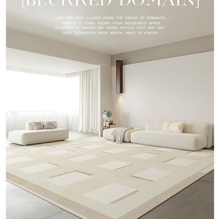 Carpet for Living Room Cream Rugs Large, Floor Carpets Home Decor Geometric Area Rug