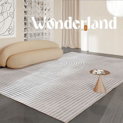 Tapis artistique pour salon, lignes abstraites pour tapis d'intérieur, grands tapis de sol géométriques