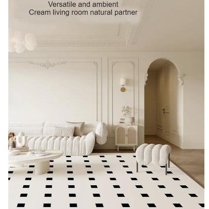 White Checkered Carpets Geometric Living Room Rug Large Floor Rugs Indoor Floor Carpet