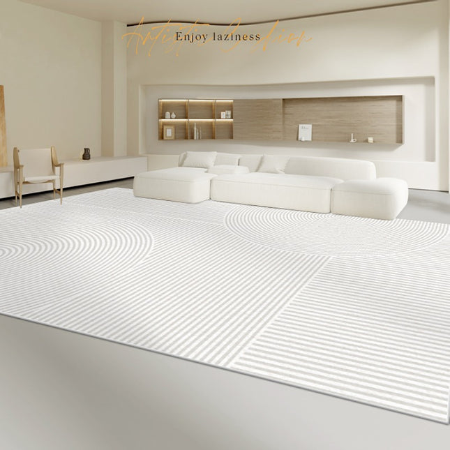 Tapis géométrique aux lignes minimalistes, grand tapis de sol d'intérieur pour le salon
