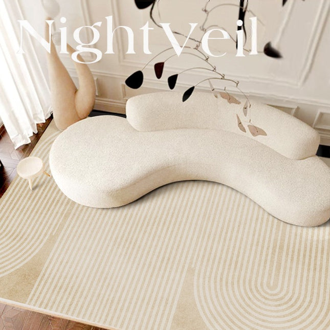 Tapis décoratif Beige, doux, géométrique, moderne, pour salon, chevet