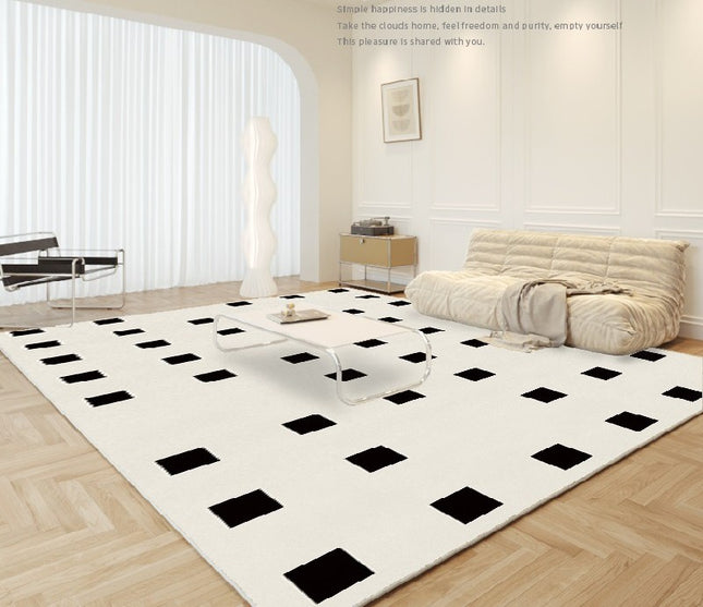 Cream Area Rugs Washable Soft Bedroom Rug Non-Slip Abstract Art Carpets for Living Room Large Floor Rugs