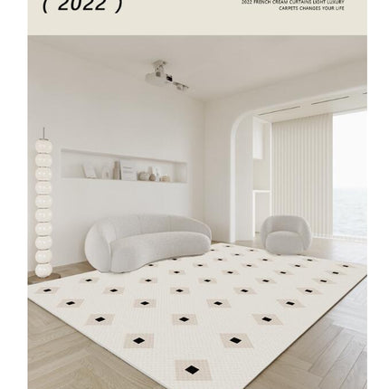 Cremefarbene Teppiche, waschbar, weich, Schlafzimmerteppich, rutschfest, abstrakte Kunstteppiche für Wohnzimmer, große Bodenteppiche