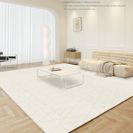 Tapis crème lavable doux pour chambre à coucher, antidérapant, art abstrait pour salon, grand tapis de sol d'intérieur pour bureau