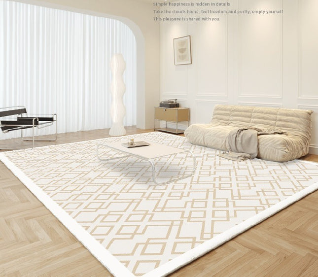 Cream Area Rugs Washable Soft Bedroom Rug Non-Slip Abstract Art Carpets for Living Room Large Floor Rugs Indoor Carpet for Office