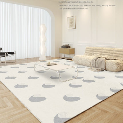 Tapis crème lavable doux pour chambre à coucher, antidérapant, art abstrait pour salon, grand tapis de sol d'intérieur pour bureau