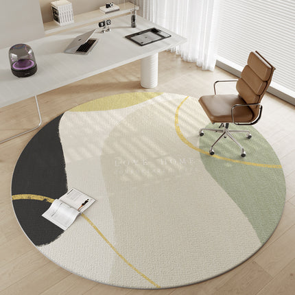Round Rug Office Chair Rugs for Hardwood Rug Carpet for Rolling Chair Anti-Slip Computer Chair Carpets Low Pile Round Rugs