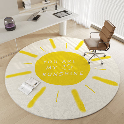 Round Rug Office Chair Rugs for Hardwood Rug Carpet for Rolling Chair Anti-Slip Computer Chair Carpets Low Pile Round Rugs