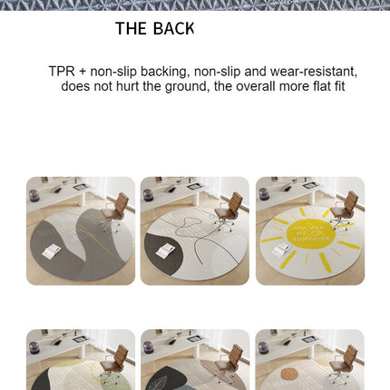 Round Rug Office Chair Rugs for Hardwood Rug Carpet for Rolling Chair Anti-Slip Computer Chair Carpets Low Pile Round Rugs
