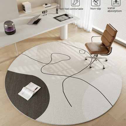 Round Rug Office Chair Rugs for Hardwood Rug Carpet for Rolling Chair Anti-Slip Computer Chair Carpets Low Pile Round Rugs