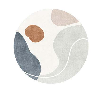 Area Rug Abstract Art Round Rug Modern Geometric Accent Carpets Soft Indoor Rugs And Carpet Rugs for Bedroom Living Room
