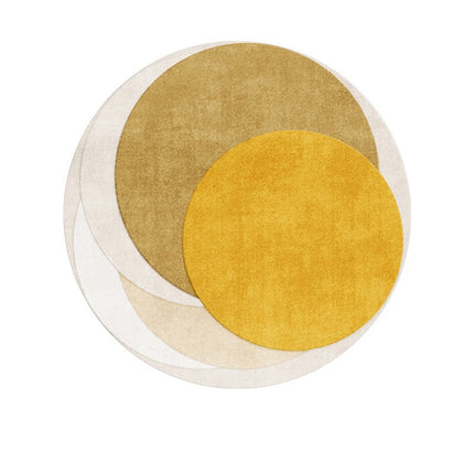 Tapis rond d'art abstrait, tapis d'accent géométrique moderne, tapis d'intérieur doux et tapis pour chambre à coucher, salon, chambre à coucher