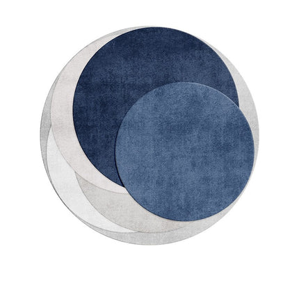 Tapis rond d'art abstrait, tapis d'accent géométrique moderne, tapis d'intérieur doux et tapis pour chambre à coucher, salon, chambre à coucher