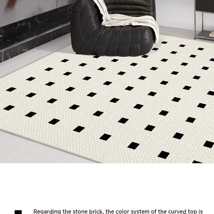 Tapis géométrique à carreaux pour salon, grand sol, intérieur moderne, à poils bas, pour chevet et chambre à coucher