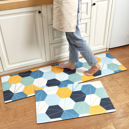 Kitchen rugs Kitchen floor mats, anti-fatigue mat long standing soft kitchen decor mat, sink non-slip mat PU leather absorbent foot mat