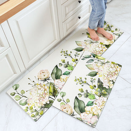 Kitchen rugs Kitchen floor mats, anti-fatigue mat long standing soft kitchen decor mat, sink non-slip mat PU leather absorbent foot mat