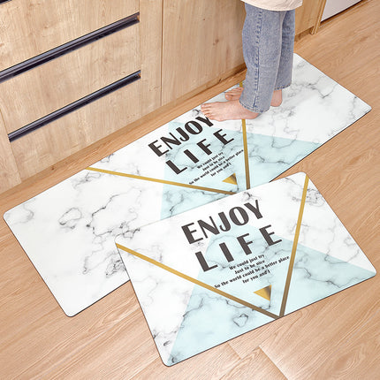 Kitchen rugs Kitchen floor mats, anti-fatigue mat long standing soft kitchen decor mat, sink non-slip mat PU leather absorbent foot mat