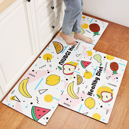 Kitchen rugs Kitchen floor mats, anti-fatigue mat long standing soft kitchen decor mat, sink non-slip mat PU leather absorbent foot mat
