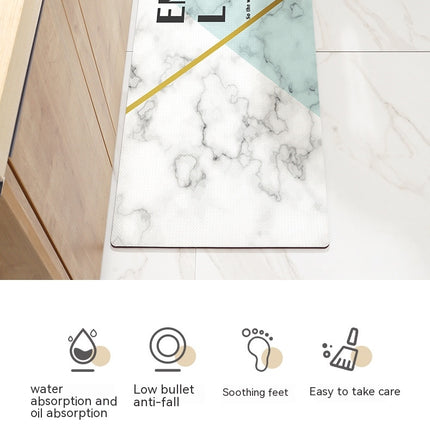 Kitchen rugs Kitchen floor mats, anti-fatigue mat long standing soft kitchen decor mat, sink non-slip mat PU leather absorbent foot mat