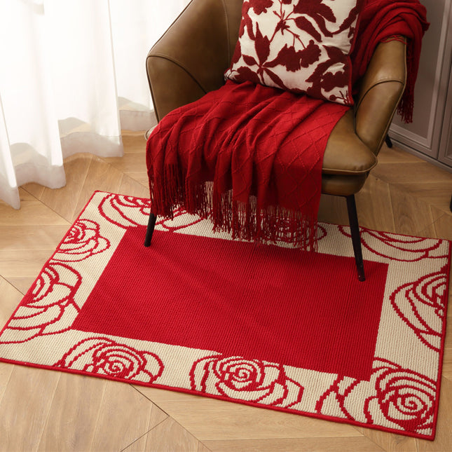 Paillasson d'intérieur en velours avec boucle, antidérapant, pour porte d'entrée, décoration de la maison