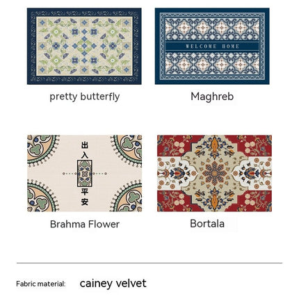 Outdoor mats for front door sand scraping doormat - Kerney velvet entrance rug absorbent floor mats non-slip door mat