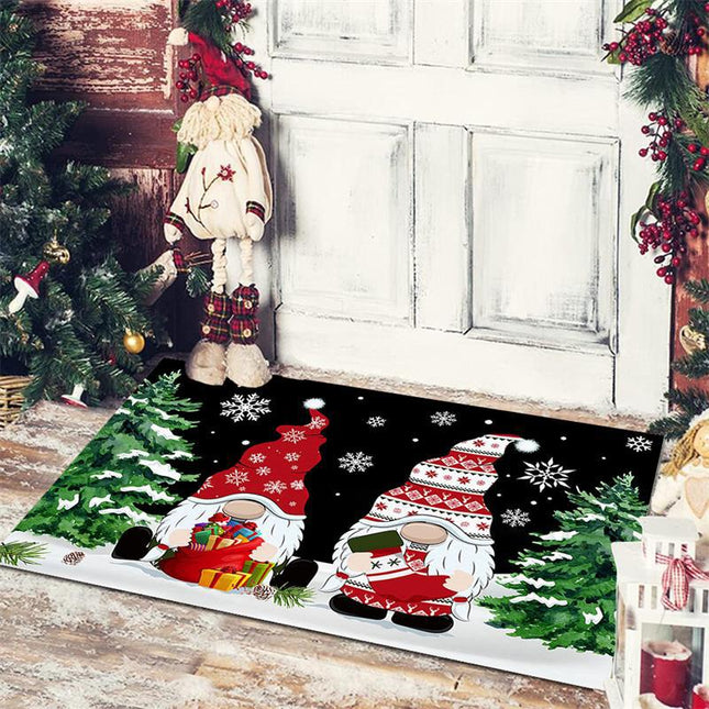 Christmas door mat, cartoon Christmas floor mats non-slip wear-resistant doormat for indoor outdoor, entrance way