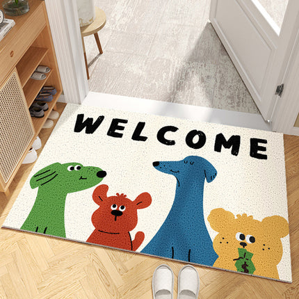 Entryway rug floor mats for home, silk loop high elasticity front door mat household doormat indoor door mats welcome mat