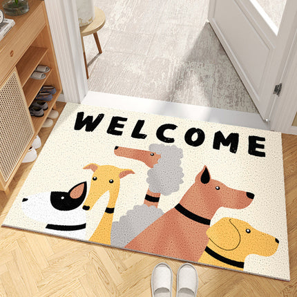 Entryway rug floor mats for home, silk loop high elasticity front door mat household doormat indoor door mats welcome mat