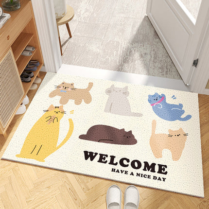 Entryway rug floor mats for home, silk loop high elasticity front door mat household doormat indoor door mats welcome mat