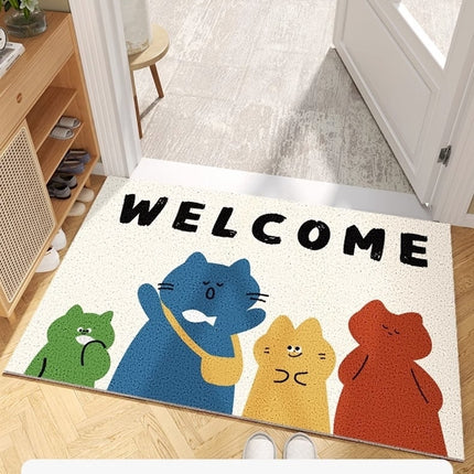 Entryway rug floor mats for home, silk loop high elasticity front door mat household doormat indoor door mats welcome mat