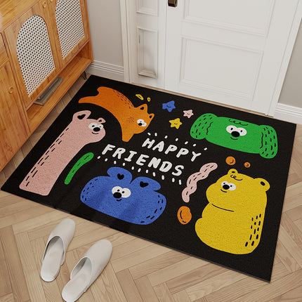 Entryway rug floor mats for home, silk loop high elasticity front door mat household doormat indoor door mats welcome mat