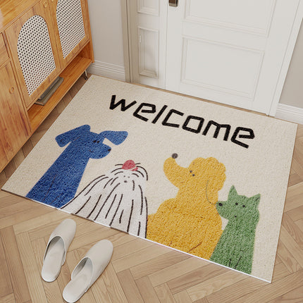 Entryway rug floor mats for home, silk loop high elasticity front door mat household doormat indoor door mats welcome mat