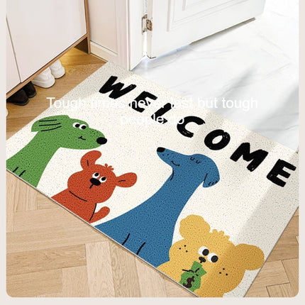 Entryway rug floor mats for home, silk loop high elasticity front door mat household doormat indoor door mats welcome mat